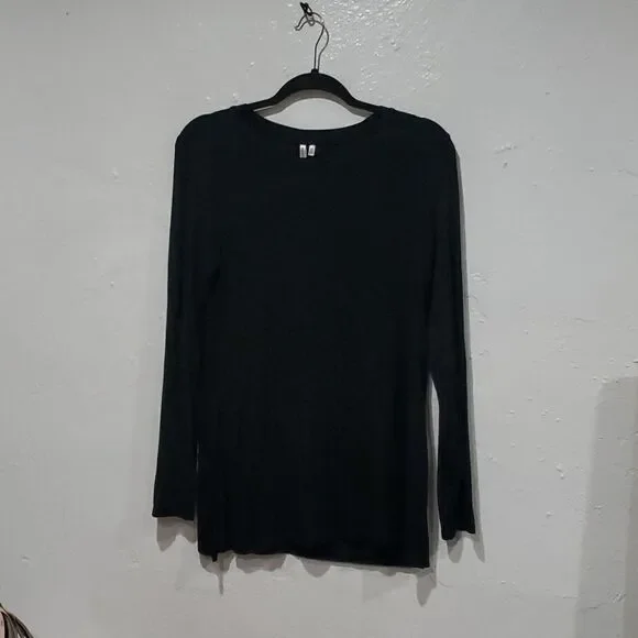 Banana Republic The Signature Tee Collection Long Sleeve Tunic in Black Size S - Picture 4 of 13